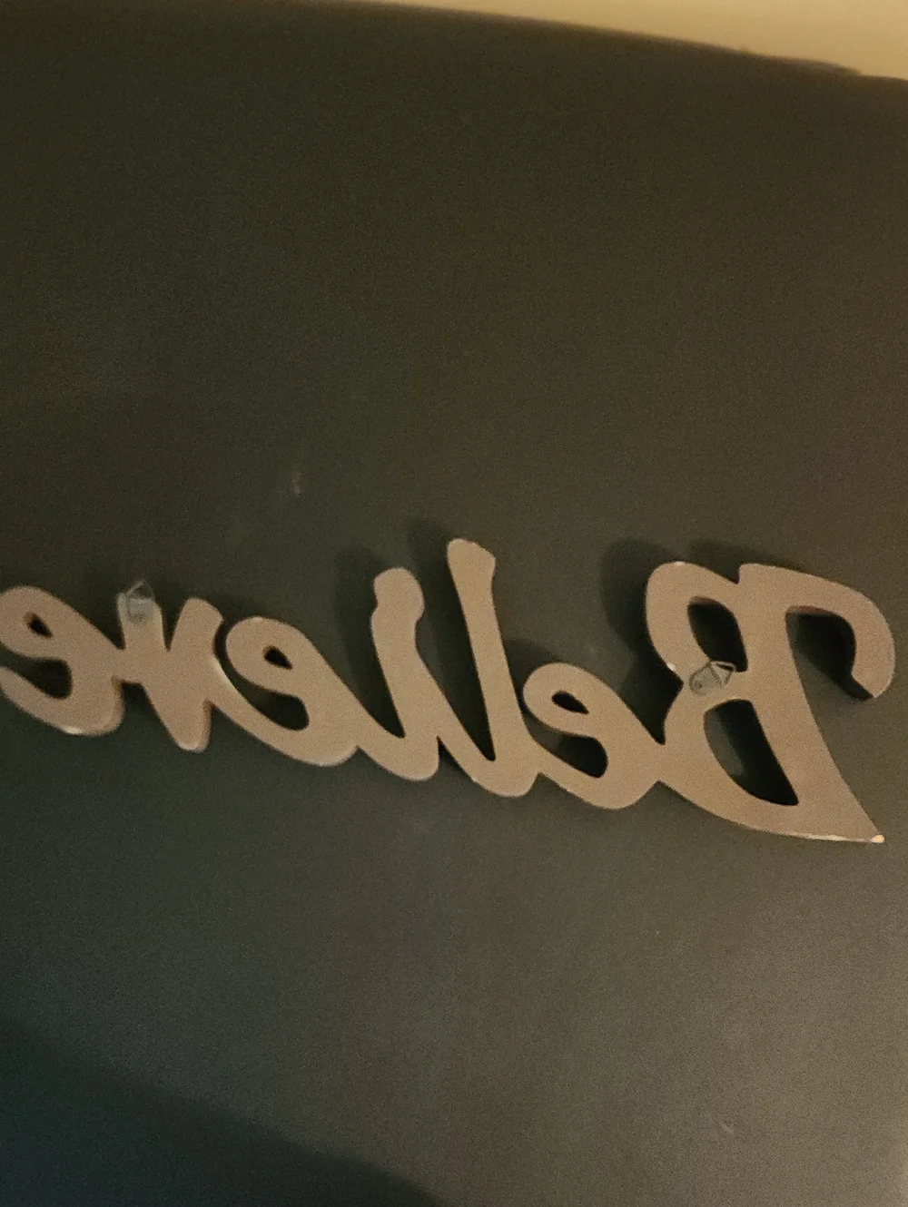 Believe Script Wall Accent in Brown